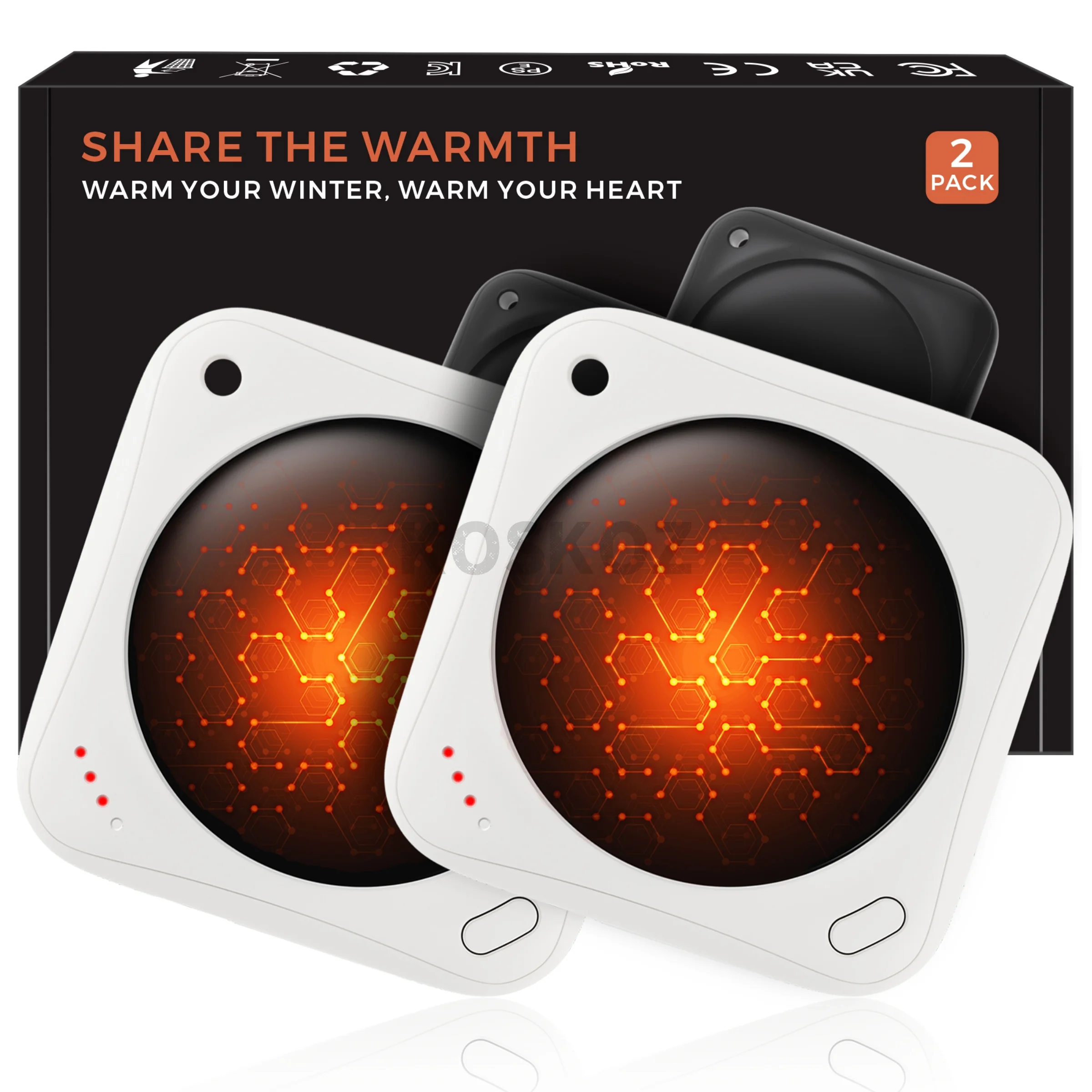 Hand Warmer Electric - Akumulatorowe grzałki do rąk, zestaw 2