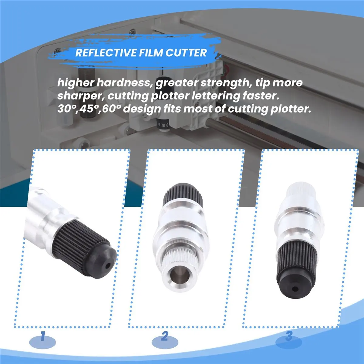 【plotter cutting Tool】 Blade Holder Base With 18Pcs Cutting Blades (30/45/60 Degree) For Silhouette Cameo 1 2 3/Portrait/Curio/G