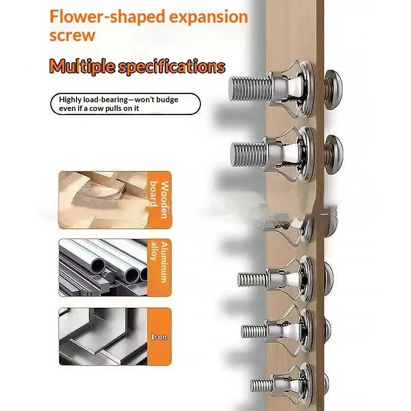 Galvanized Flower Expansion Nuts 40Pcs Corrosion Resistant Sturdy Fasteners for Sheet Metal Shed Building Projects