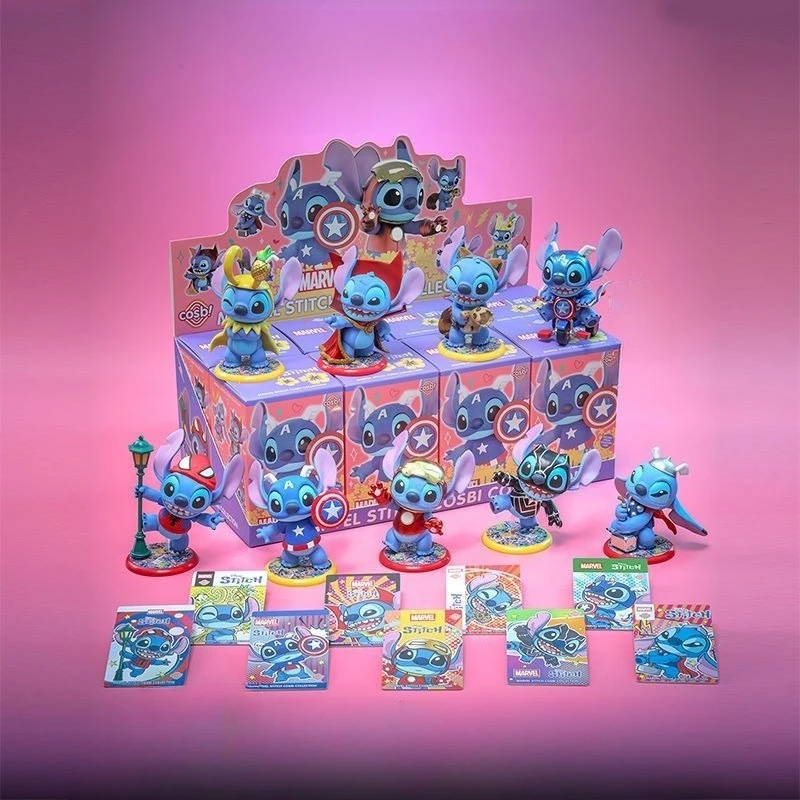 

MINISO2025 Authentic Marvel Stitch Stitch Stitch Trendy Play Blind Box Mini Doll Model Play Handmade Birthday Gift