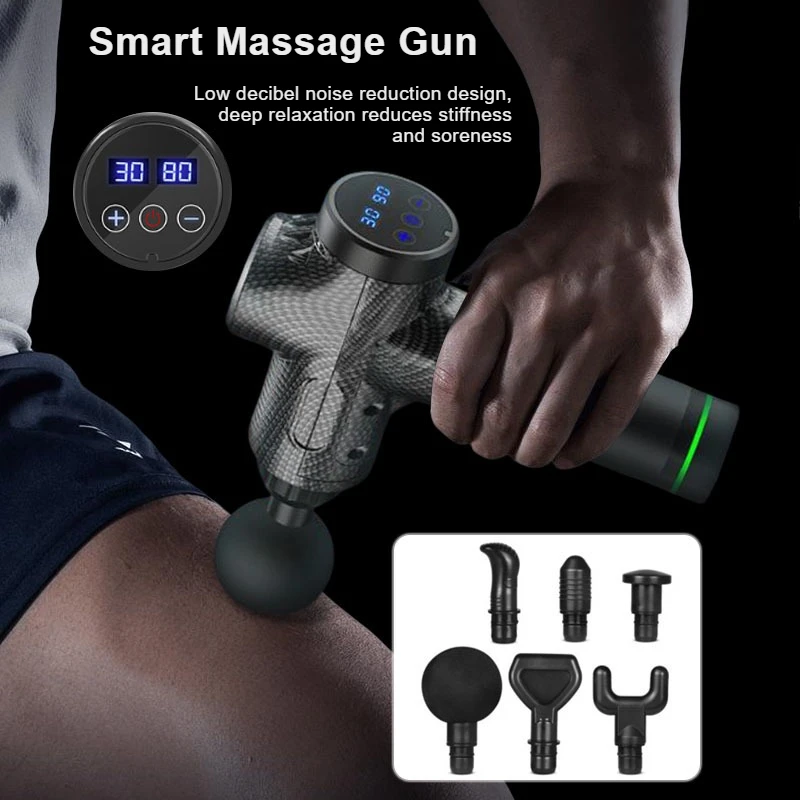 

Интеллектуальный сенсорный экран, регулировка расслабления мышц, ударный фасционный пистолет, многофункциональный профессиональный массажер для йоги и фитнеса