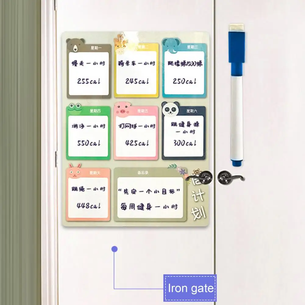 Useful Bright Color Magnetic Time Management Pad Smooth Writing Moisture Resistant Magnetic Planning Pad