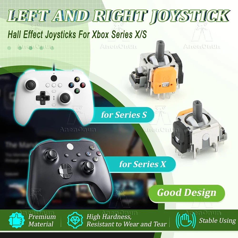 Hall Effect Joystick for Xbox Controller No-Drift Gamepad Thumbstick 3D Analog Sensor Durable Upgrade Replacement Repair Parts
