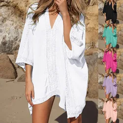 Vestido playero de talla grande para Mujer, traje de baño de realce, Sexy, de lujo, para primavera y verano