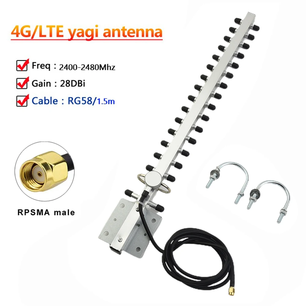 

Compatible With For Yagi WiFi Antennas 2.4GHz 25dBi High-gain Antenna Directional Booster RP-SMA Connector For Wireless Routers