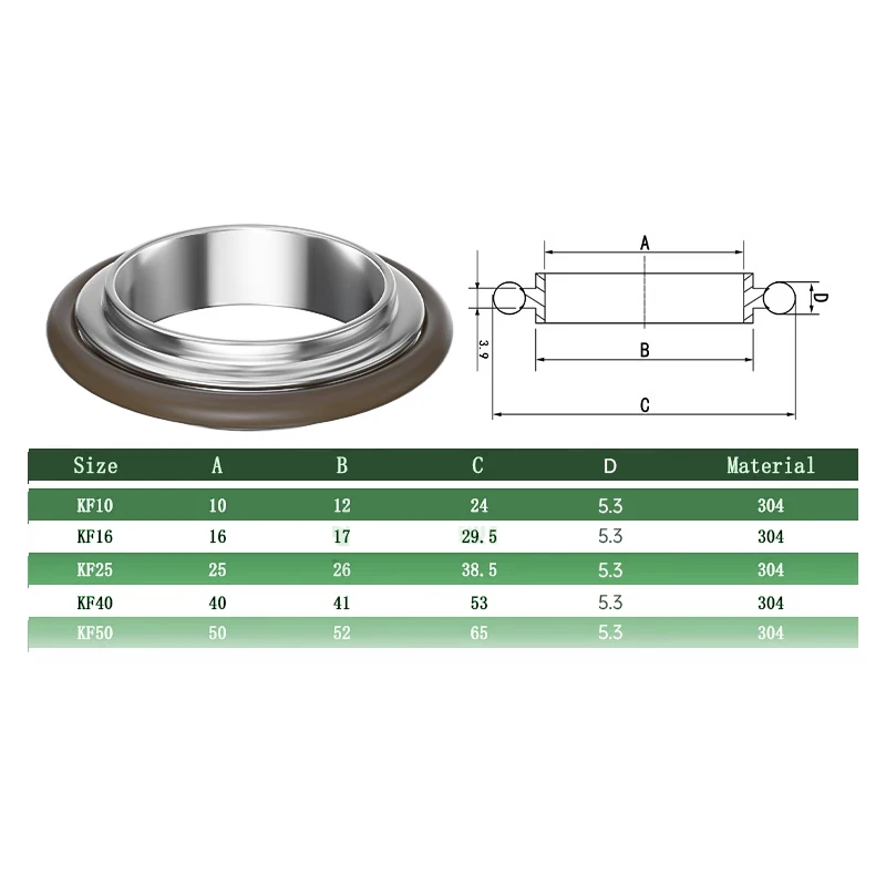 304 stainless steel KF vacuum clamp quick installation fixed water pipe clamp groove clamp joint vacuum equipment accessories