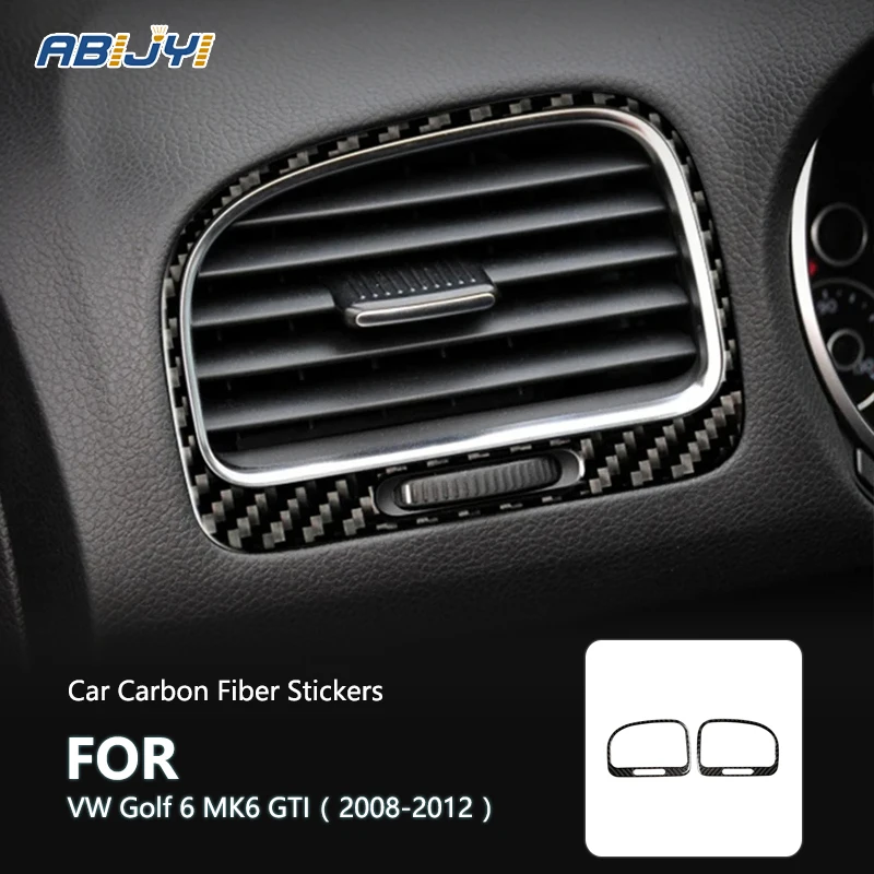 

Dashboard Side Air Vent Outlet Cover Car Carbon Fiber Stickers For VW Golf 6 MK6 GTI 2008 2009 2010 2011 2012 Car Accessories
