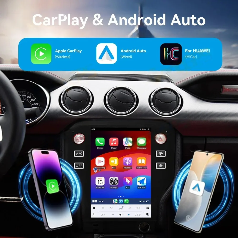 11.8 "Android13 راديو فيديو السيارة لفورد موستانج 2015-2022 Carplay مشغل وسائط متعددة الملاحة شاشة رئيس وحدة استقبال ستيريو