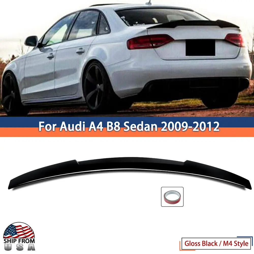 

Glossy Highkick M4 V Style Rear Trunk Spoiler For Audi A4 B8 S4 RS4 Sedan 09-12