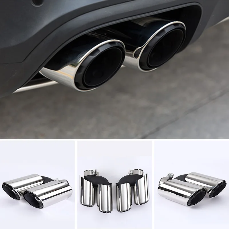 For Porsche Macan Tail Throat Four Out Sport Three-layer GTS Original Model Modified Exhaust Pipe