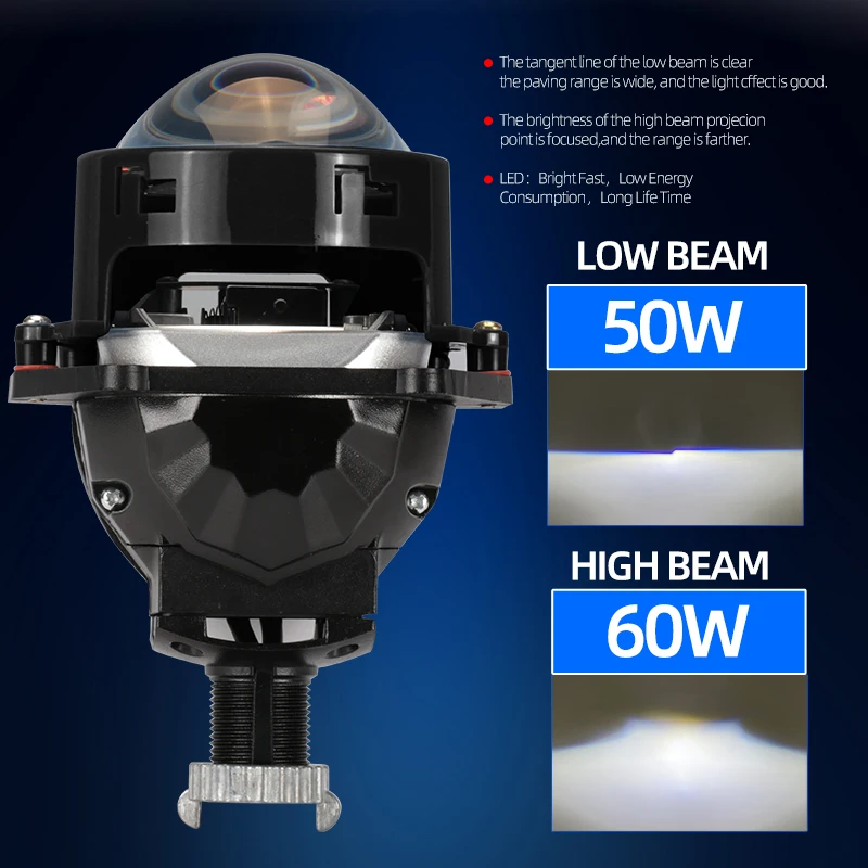 12V 5500K Bi Led Projector Lens 3.0 LHD/RHD Ball Led Projector Lens Car Led Projectors