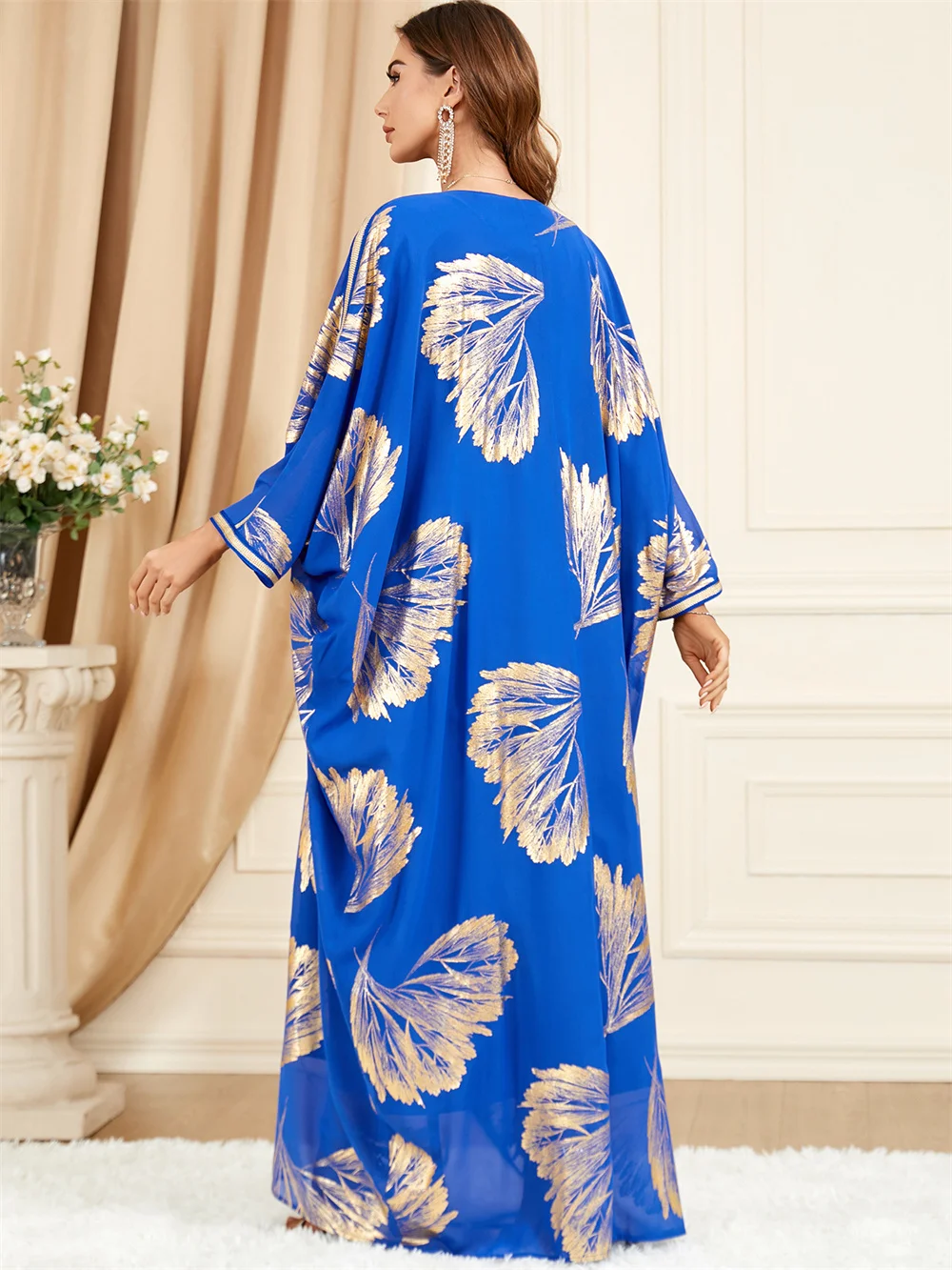 2024 New Maxi Batwing Jalabiya Dubai Luxury Muslim Eid African Dress Abaya For Women Arabe Robe Caftan Marocain Femme Musulmane