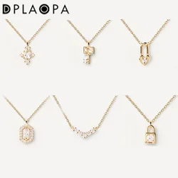 DPLAOPA 925 sterling zilver gouden kruis liefde locker hanger lange ketting kleine kleine vrouwen luxe fijne sieraden rock punk