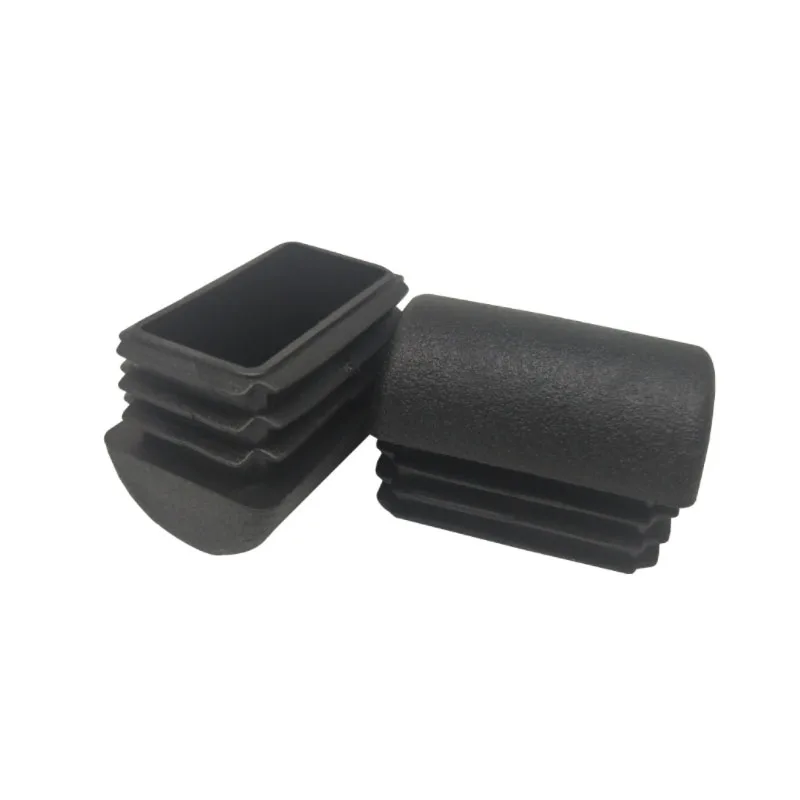 Square Oblique Blanking End Cap Black Plastic Pipe Tube Hole Inset Plugs Table Chair Leg Dust Cover Furniture Floor protector