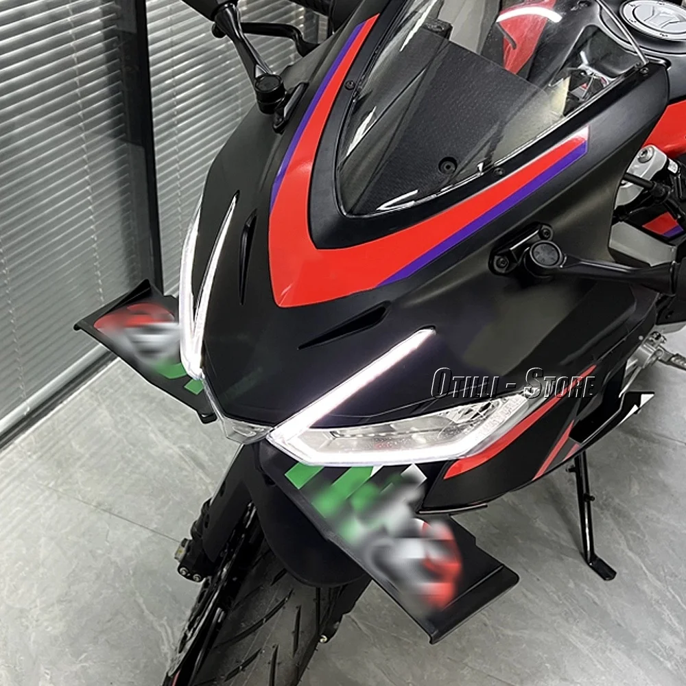 جديد لأبريليا RS 457 RS457 rs457 2024 ملحقات الدراجات النارية ABS الجبهة هدية الجنيحات الهوائية الجناح عدة المفسد مع الشعار