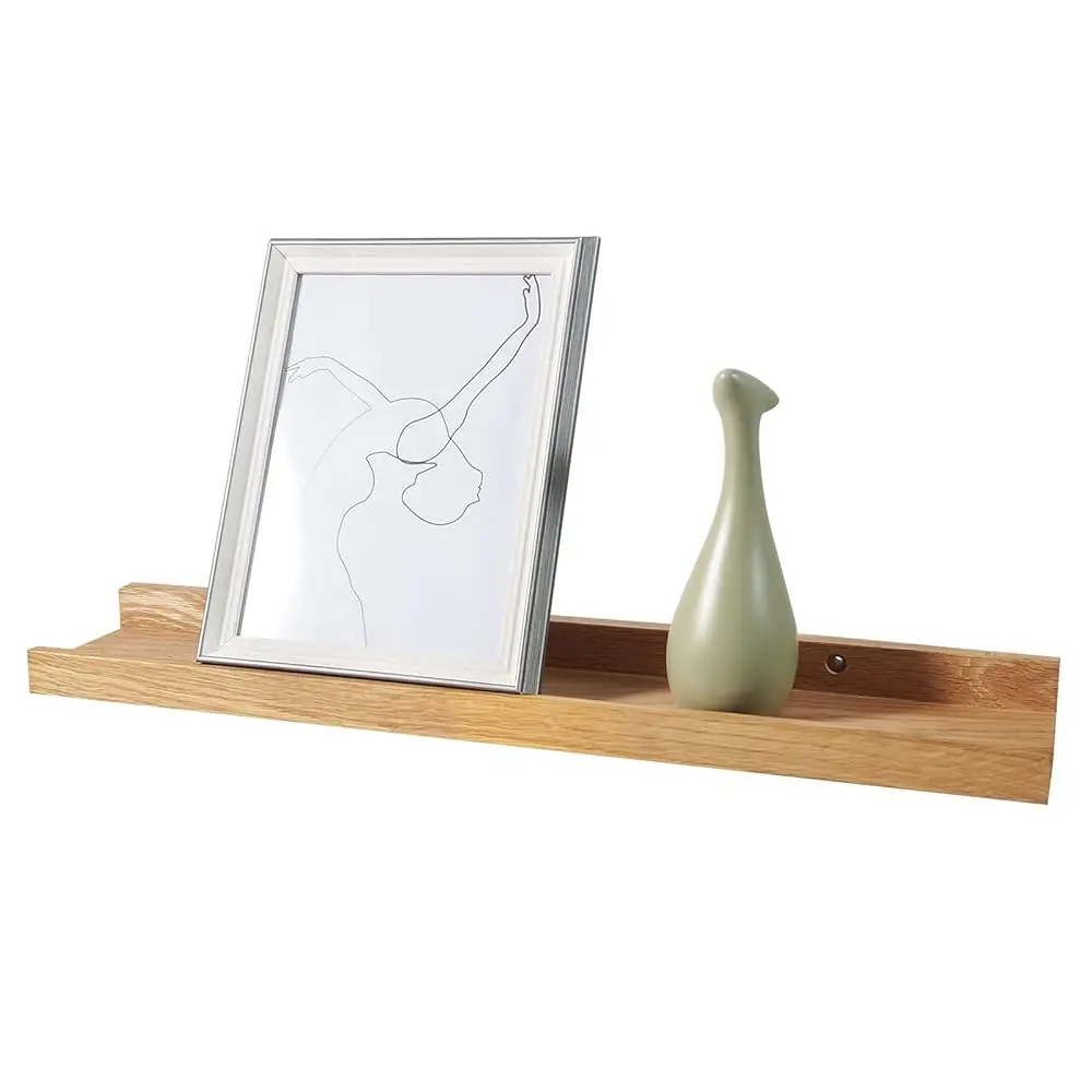 

20 H Floating Shelves Wall Mounted, Rustic Wall Shelves For Decor And Storage, Natural Solid Oak Wood Shelf, Picture Ledge For