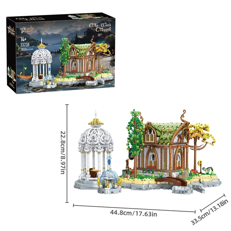 Europese Elf City Bouwstenen Set Negen-in-een Giant Palace Modellen Bakstenen Desktop Decoratie Diy Speelgoed Voor Kinderen Vakantiecadeaus