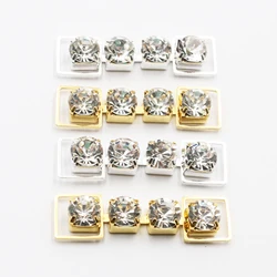 10Pcs 13 * 45MM Single Drainage Diamond Decorative Chain/Bikini Connection Buckle for Shoulder Strap Clothing Dress Accessor