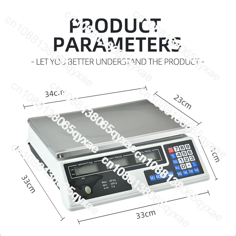 Digital price scale electronic price calculation scale LCD digital upgraded commercial food meat weight scale