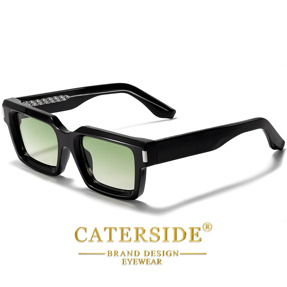 CATERSIDE Neue Retro Herren-Sonnenbrille Hochwertige Quadratische Sonnenbrille mit Dickem Rahmen Damen Outdoor-Reise-Fahrbrille UV400 – Detail 17