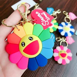 Creative Cute Cartoon New Sunflower Keychain Car Bag for Car