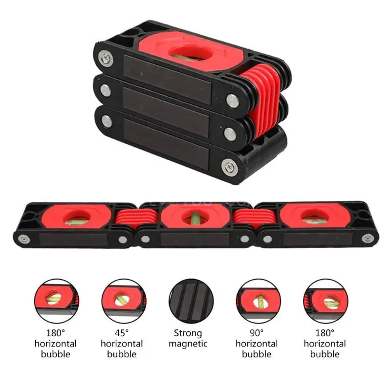 Foldable Levels, 3/4/6 Sections Measuring Folding Level with Easy Read Level Bubble 45°/90°/180° Woodworking