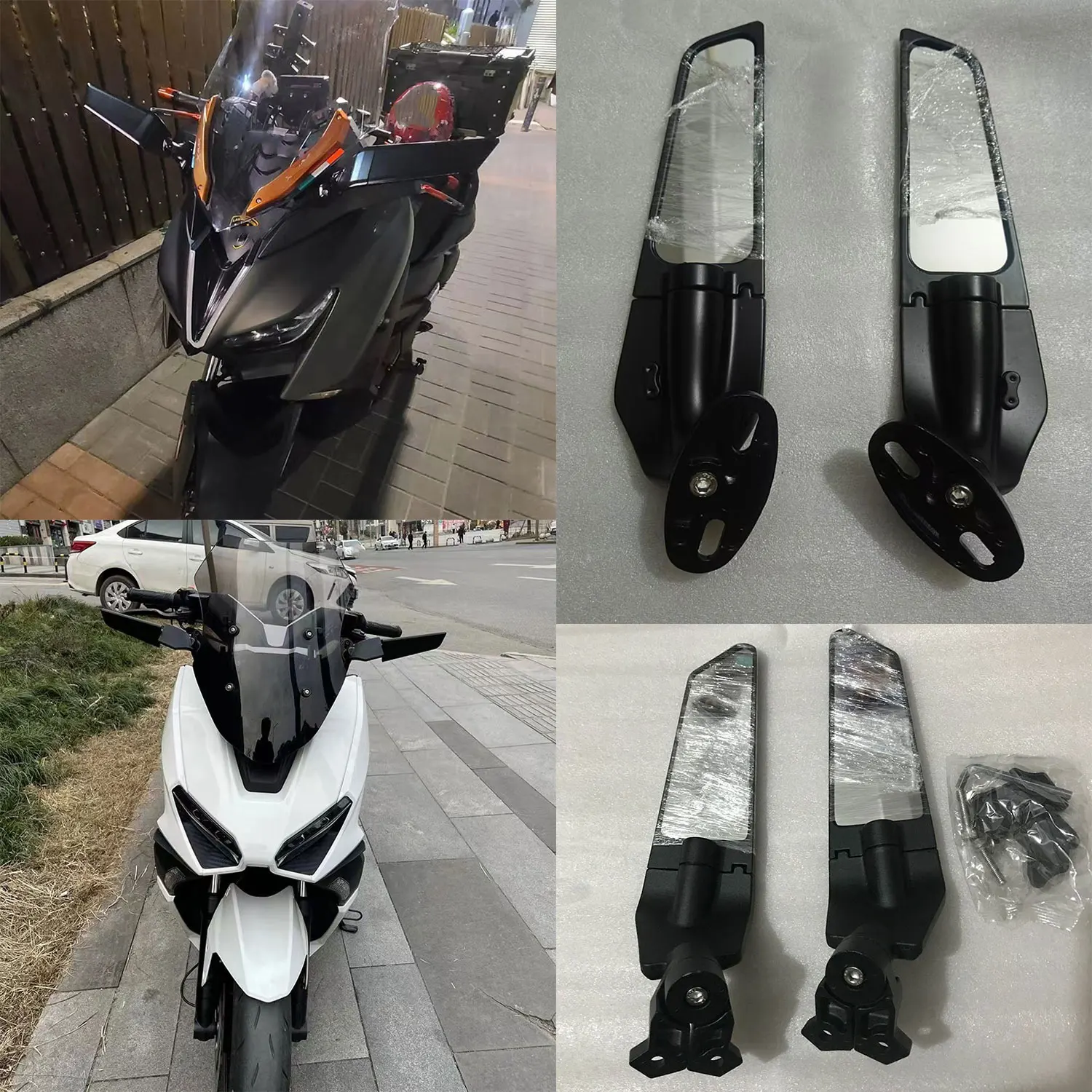 For Yamaha XMAX 300 X-MAX 250 125 400 X-max300 XMAX300 Adjustable Rotating Rearview Motorcycle Side Mirrors Winglets Wind Wing