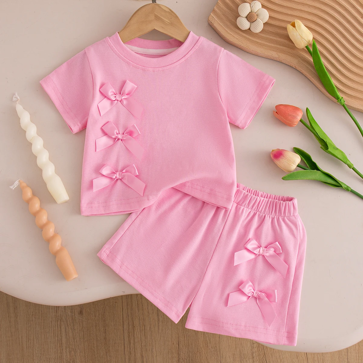 Baby Girl Set Summer Solid-Col - огляд і ціна Baby Clothing Clearance
