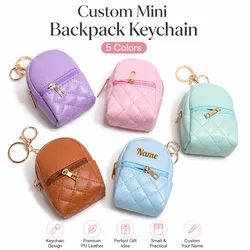 Custom Name Keychain Coin Purse Mini Customized Name Storage Bag Laser Engraving PU Leather Gift Personalized Name Key Chain