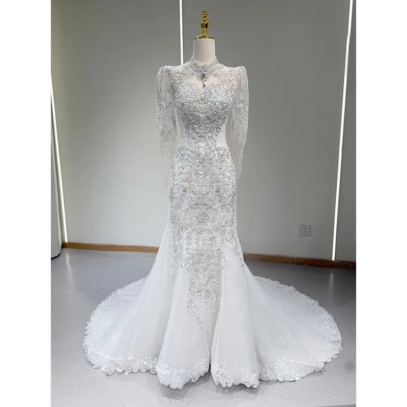 

This is a new main yarn figure-hugging fishtail dress with welcoming for going out