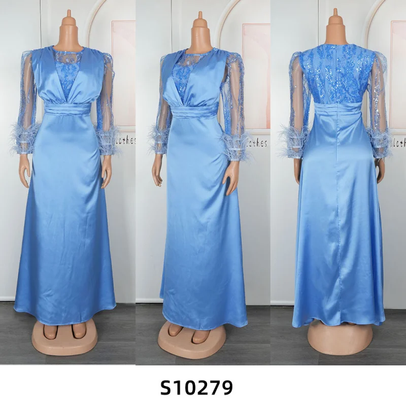 Abiti africani per donna Taglie forti Dashiki Abito lungo maxi con paillettes Elegante abito da sera da sposa musulmano turco Abiti africani