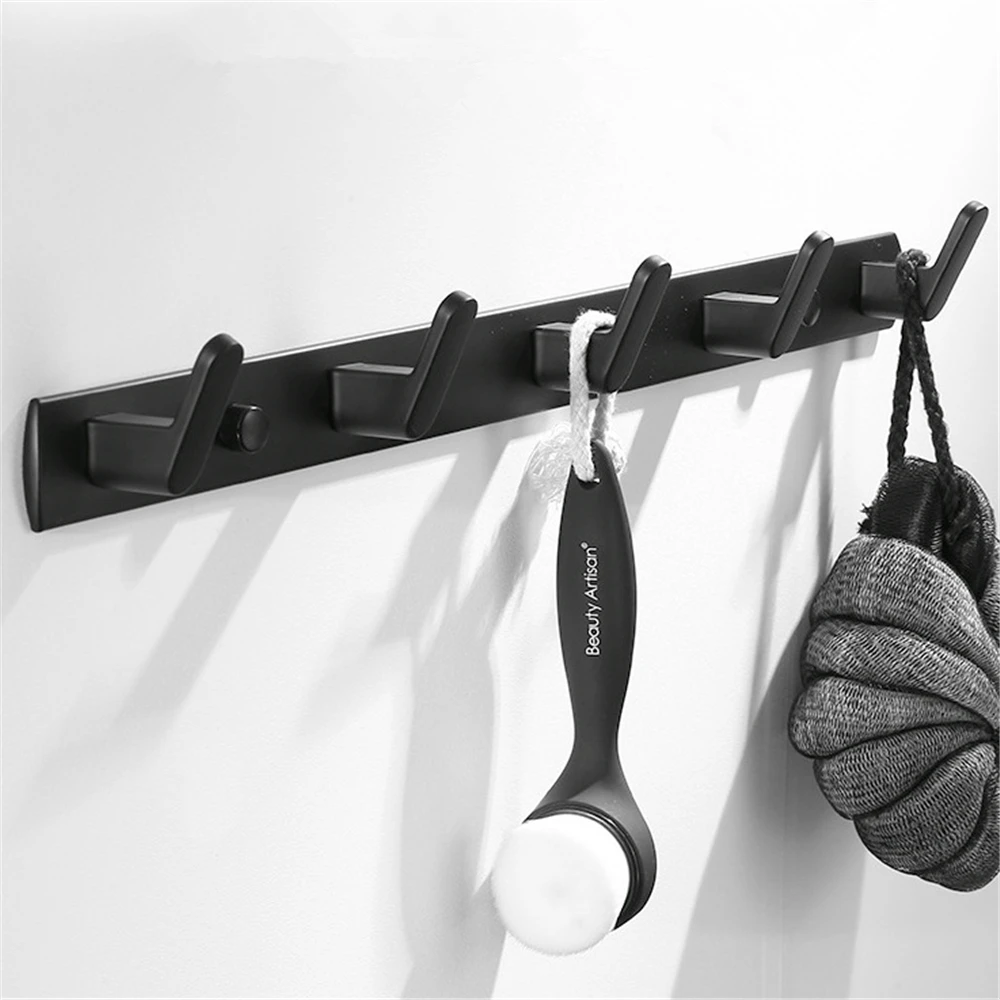 Bathroom Clothes Hanger Wall Hook Towel Hook Coat Rack Hallway Balcony Corner Door Clothes Shelf Key Holder for Kitchen Bedroom