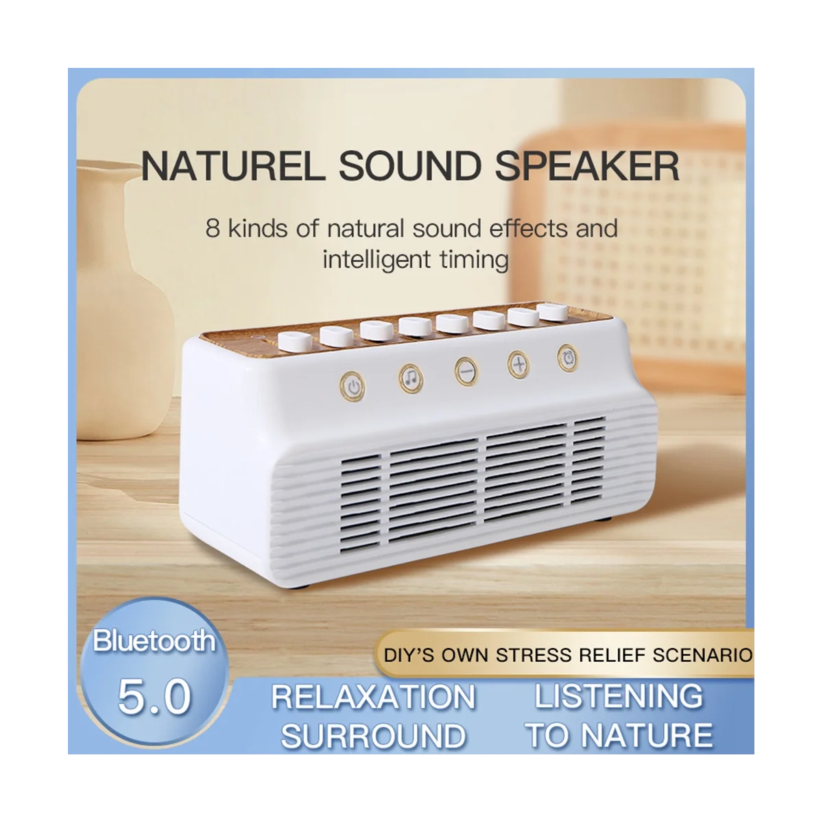 Sleep Bluetooth Speaker White Noise Machine Timed 8 Natural Sounds Music Box Improve Sleep for Christmas Gifts