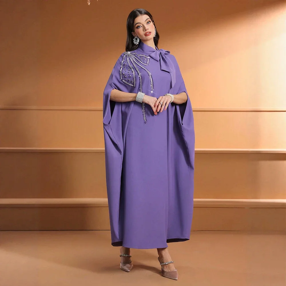 

Ky1932 Elegant Solid Color Women's Long Dress Simple Fashionable Loose Casual Beaded Long Gown Dress Summer Elegantes Casual Y2K