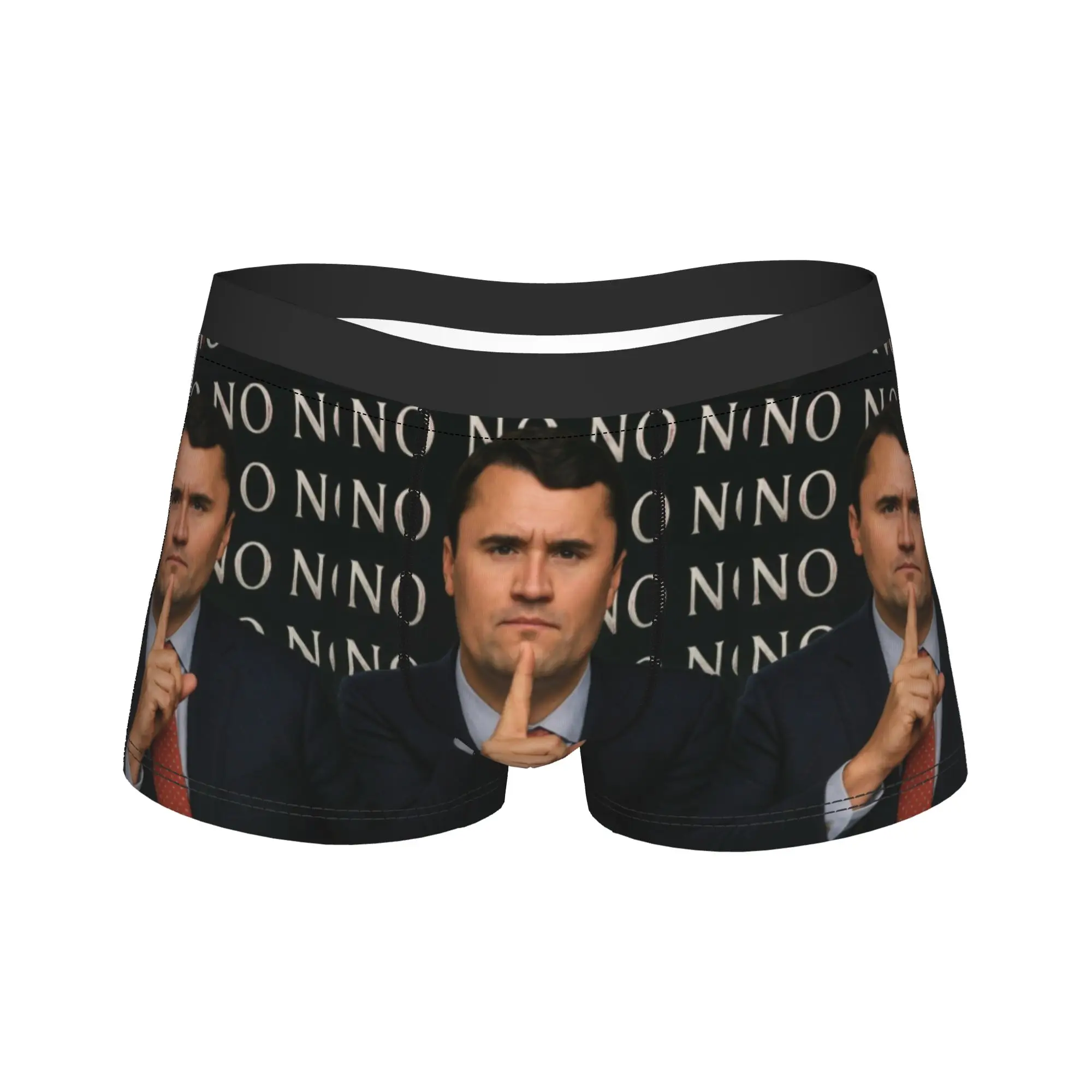

Charlie Kirk No Sign Gesture Boxershorts 3D Pouch Underwear Trenky Design Shorts Briefs Soft Trend Males Panties Plus Size