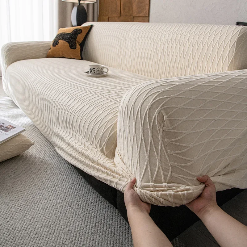 1/2/3/4 Seater Elastic Jacquard Sofa Cover Couch Adjustable Sofa Covers Versatile Furniture Protection Slipcover for Living Room