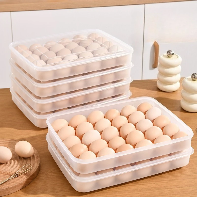 

Пластиковый ящик для хранения яиц с крышкой для холодильника, держатель для яиц, кухонная столешница, поднос для яиц, ящик для хранения свежести домашнего использования