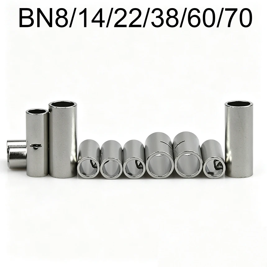 BN BN8/14/22/38/60/70 10/16/25-95mm2 Wire Cable Copper Crimp Sleeve Connection Ferrule Lug Connector Tube Butt Splice Terminal