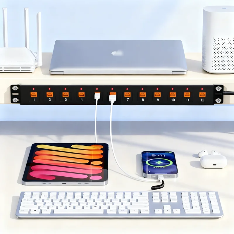 65W DC24V USB Type-C Fast Charging PDU with PD3.0 QC4+ PPS Protocols for Charging Cabinet