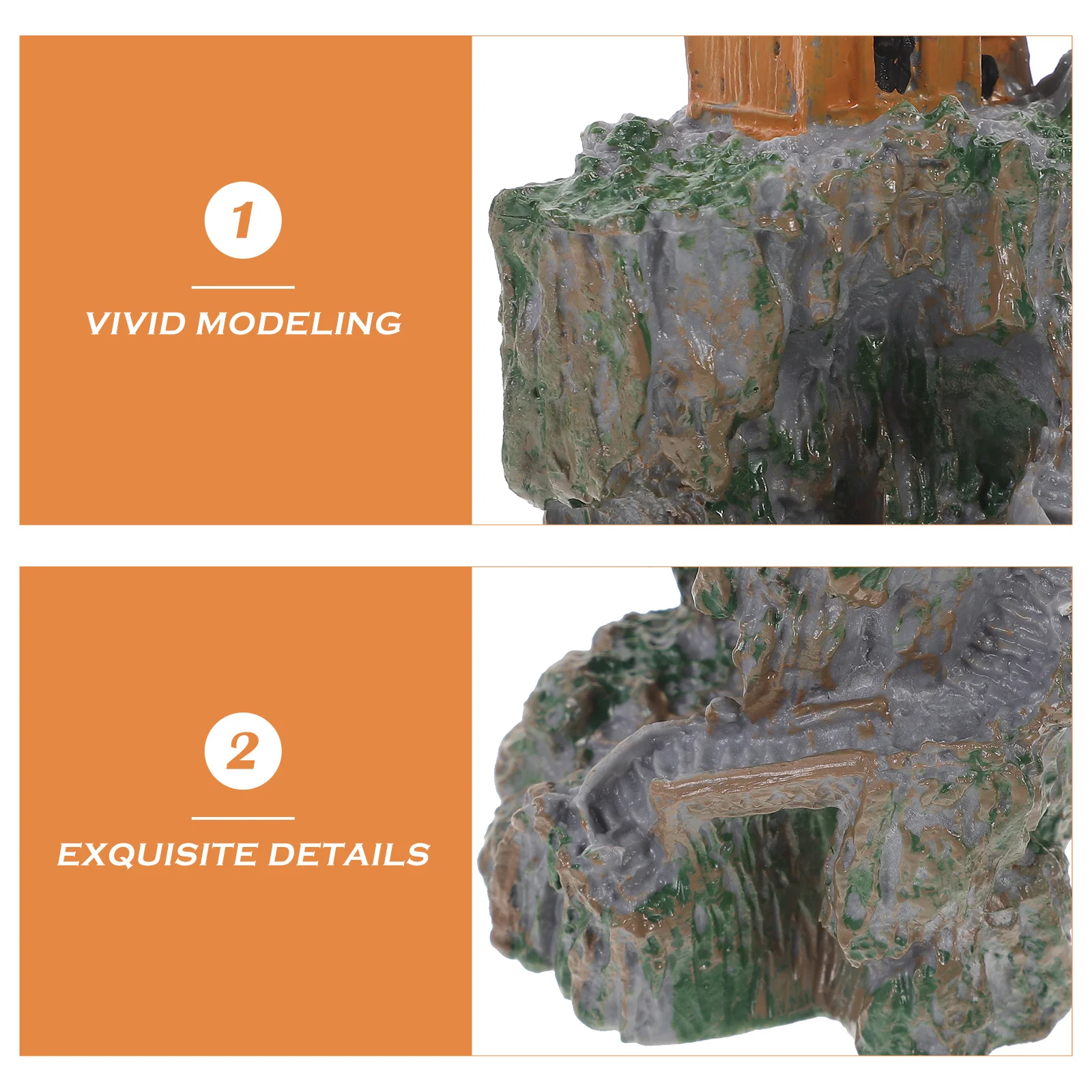 

Micro Landscape Mountain Temple Aquarium Ornament Fish Tank Bonsai Decoration Simulation Garden Decor Resin Mountain Temple