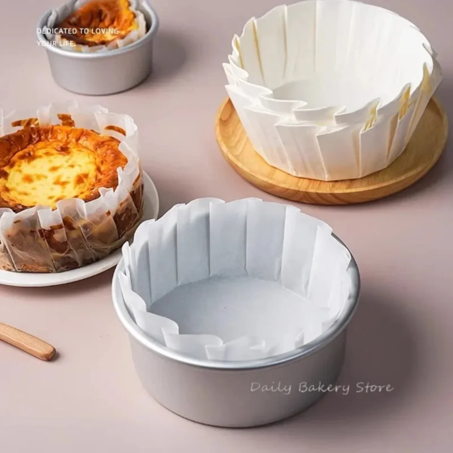 4/6inch Basque Cheesecake Oil Paper Tray Foldable Cake Mold Disposable Release Mousse Cake Paper Baking Oil Proof Edge Paper