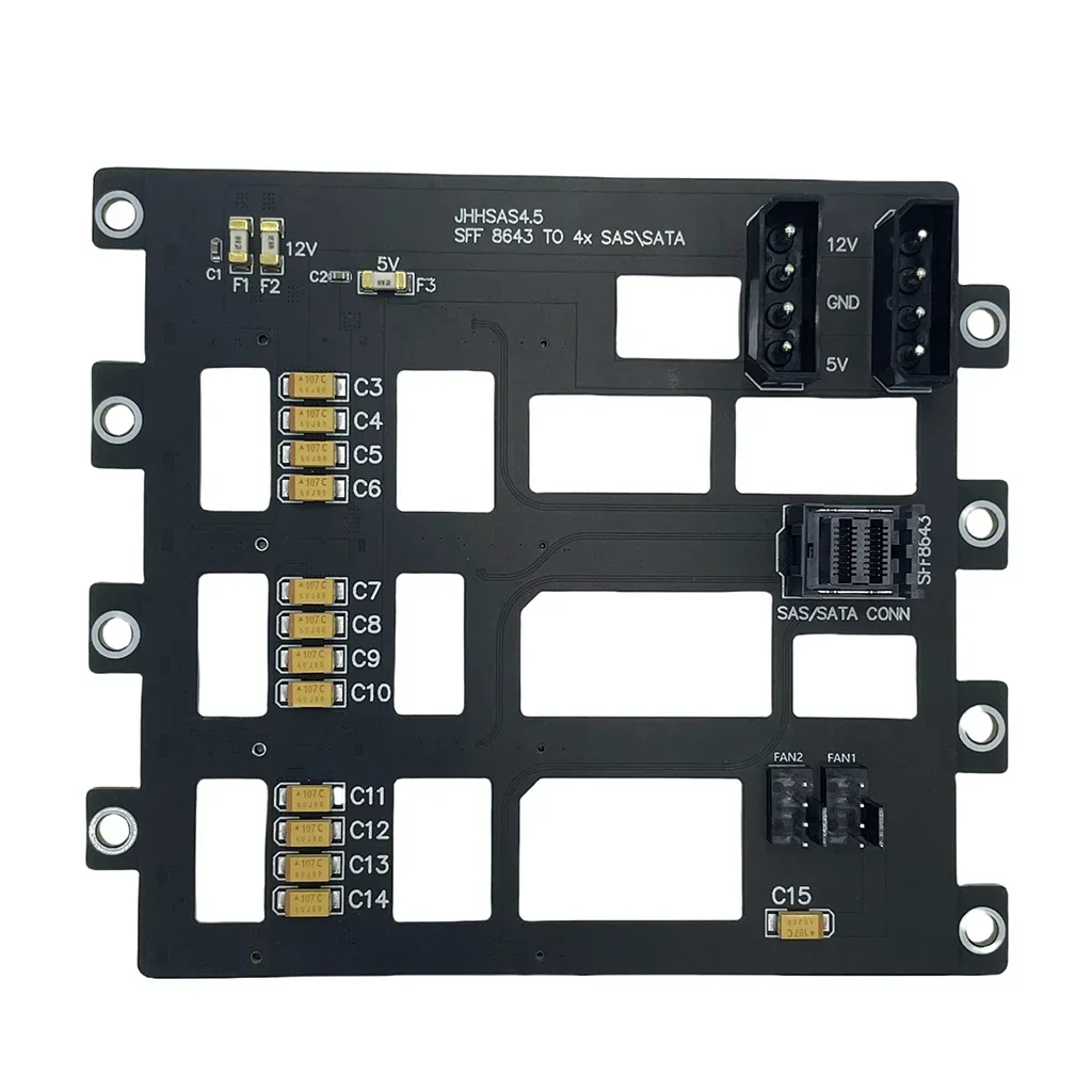 SAS\SATA Hard Disk Backplane for Nas Storage Server Expansion Board 6Gbps SFF8643 to 4-bay HDD SSD Adapter Large 4D Power Supply