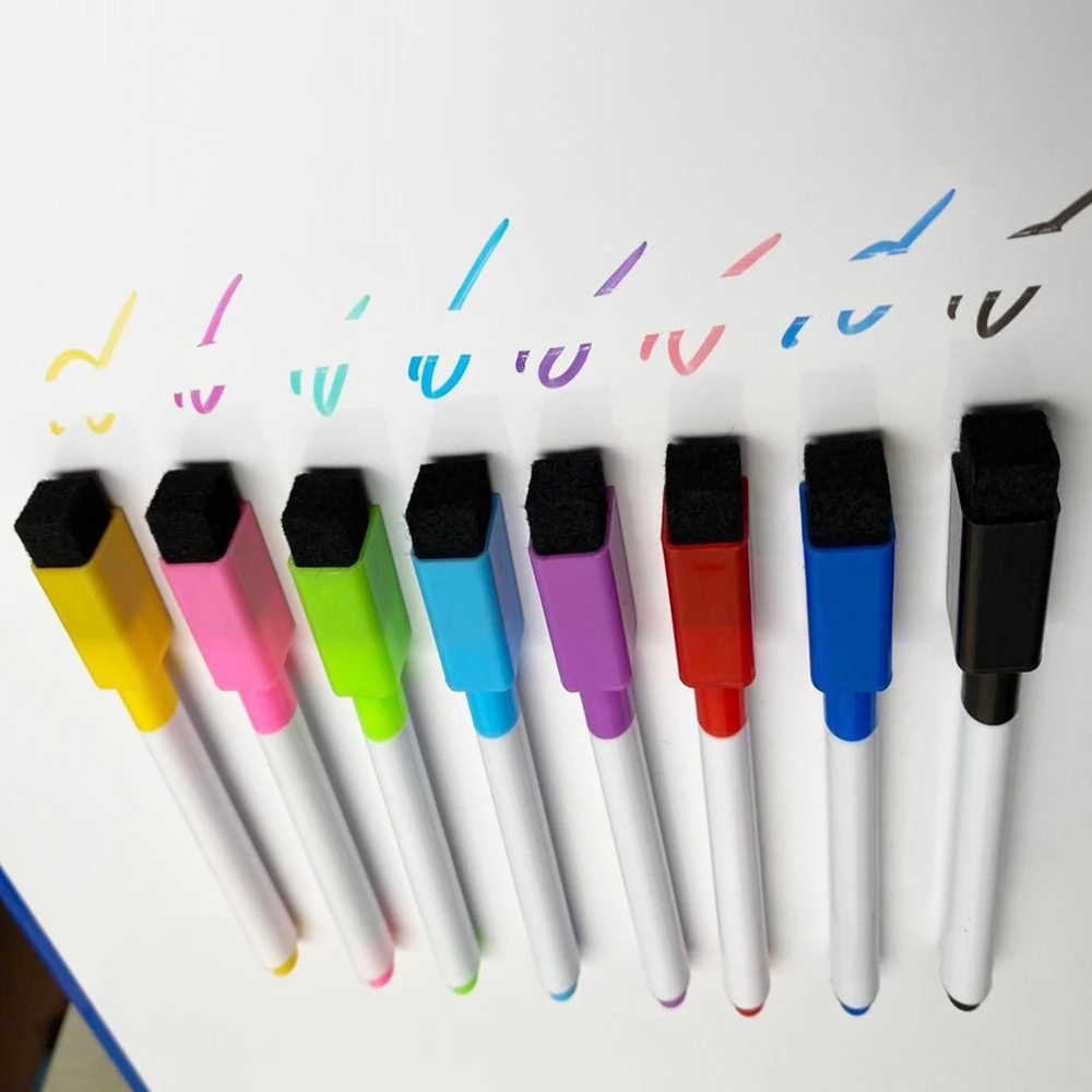 8-Farben Whiteboard-Marker mit Magnetischem Radierer, Geeignet für Büro-Whiteboards, Kalender, Unterricht, Geschenke – Detail 4
