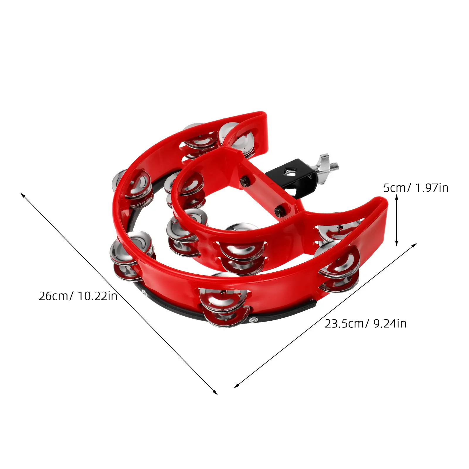 Percussion Tambourine Hi Hat Drum Mountable Double Jingles Clear Response Sturdy ABS Metal Material Hi-Hat Tambourine