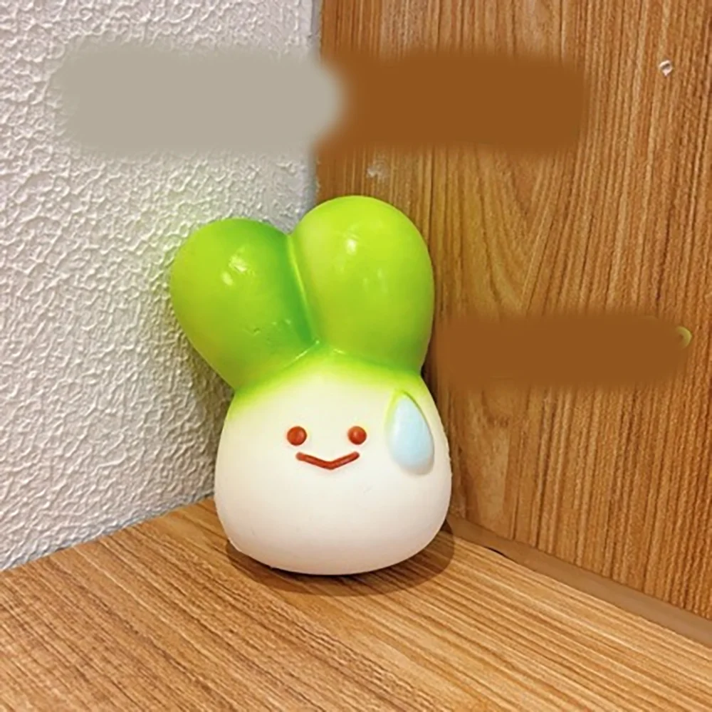 1pc Cute Sweaty Scallions Soft Pinch Relieve Daily Stress Tension Decompression Slow Rebound Office Kitchen Daily Decoration Toy