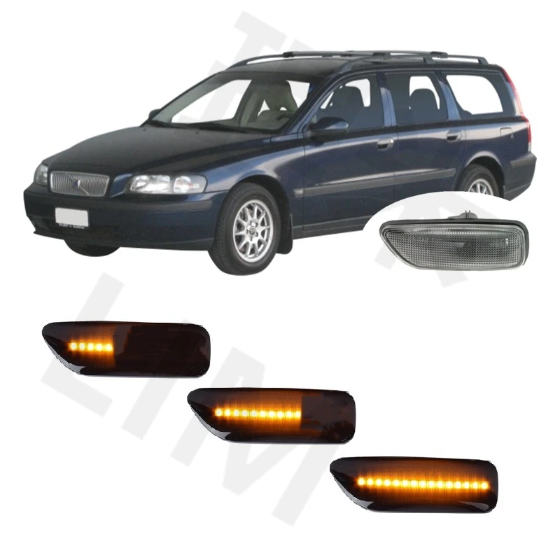 for Volvo V70 II MK2 P80 2000 2001 2002 2003 2004 Sequential LED Indicator Side Marker Signal Light Repeater