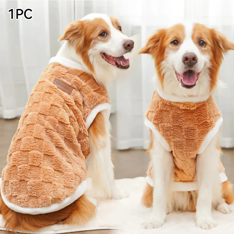 

Winter Dog Sweater for Large Breeds Golden Retriever Warm Fleece Pullover Vest Coat Sizes S-6XL Thick Cold Weather Pet Clothing