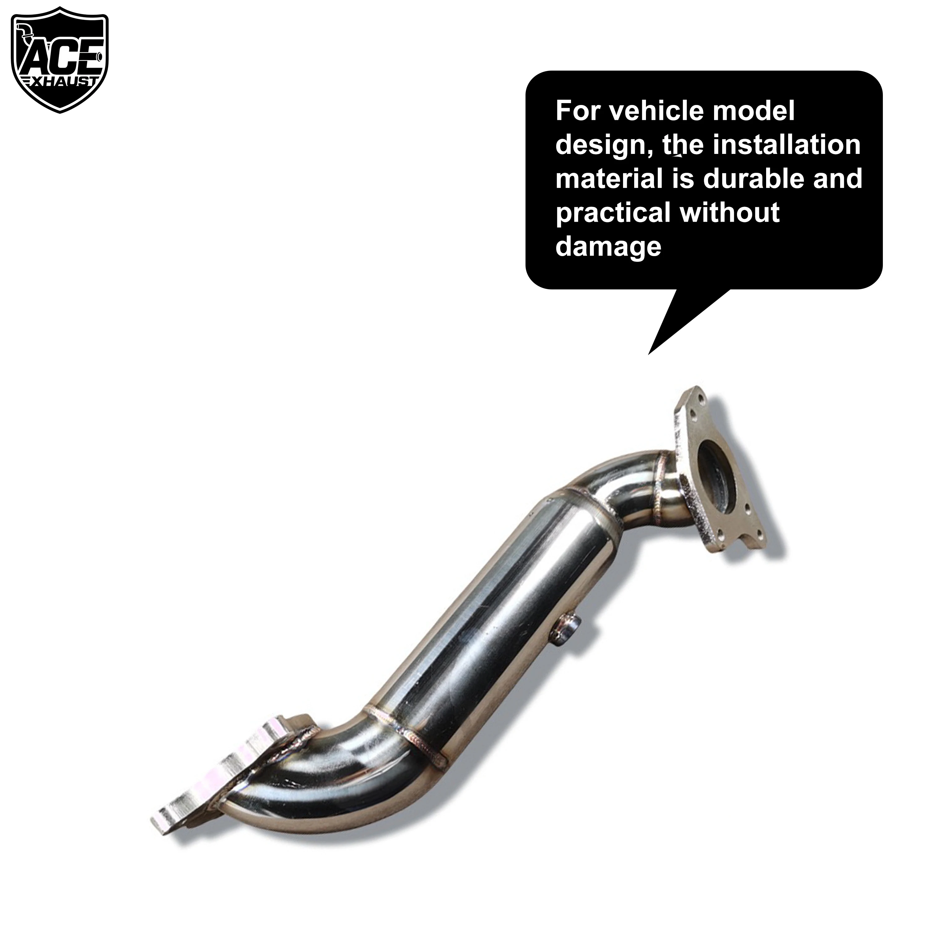 ACE Auspuffsysteme für Honda Civic Type R FL-5 Free Flow Downpipe aus SUS304 Edelstahl mit Katalysator – Detail 6
