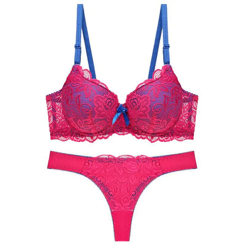 New Sexy Women Bras Set Push Up Underwear 34/75 36/80 38/85 40/90 42/95 ABCDE Cup Plus Size Lace Lady Lingerie