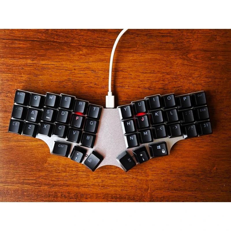 Keyboard Split Corne V4 X36 42-tombol Tata Letak 9-lapis Aluminium Hot Swap QMK Keyboard Mekanik Split Kustom Aksesoris Gamer